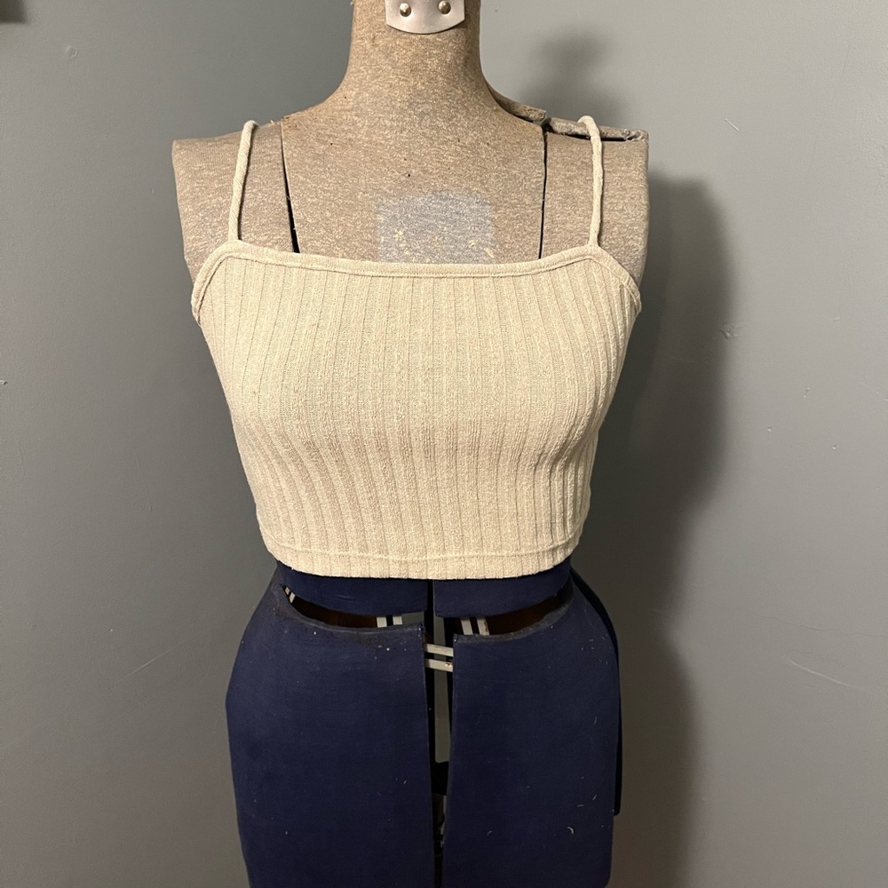 Women’s green Pretty Garbage cropped tank large